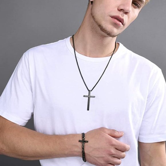 Stainless Steel Cross Necklace - Picture 4 of 10